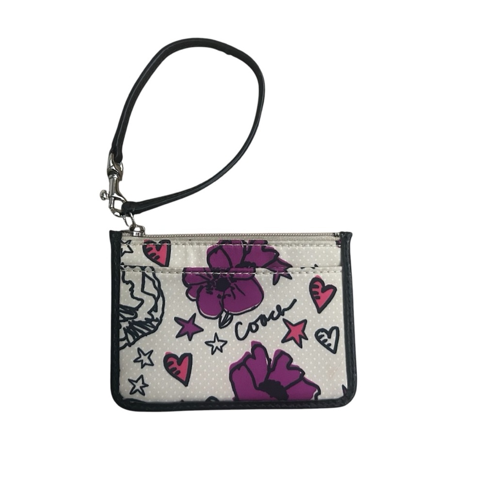 COACH Poppy Graffiti ID Holder / Card Holder / Change Purse / Wristlet